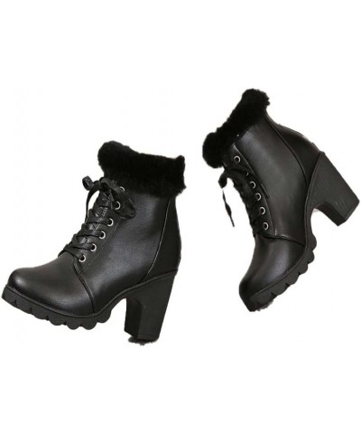 Women's winter plush and fleece warm boots Black $30.09 Boots