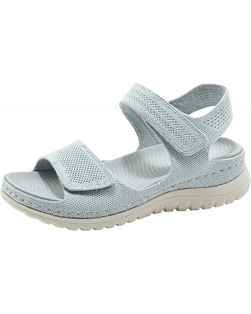 Women's Sandals for Flat Feet Sports And Leisure Sandals Hollow Beach Thick Bottom Thong Sandals with Heels for Women Grey $2...