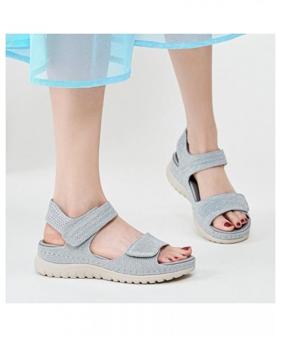 Women's Sandals for Flat Feet Sports And Leisure Sandals Hollow Beach Thick Bottom Thong Sandals with Heels for Women Grey $2...