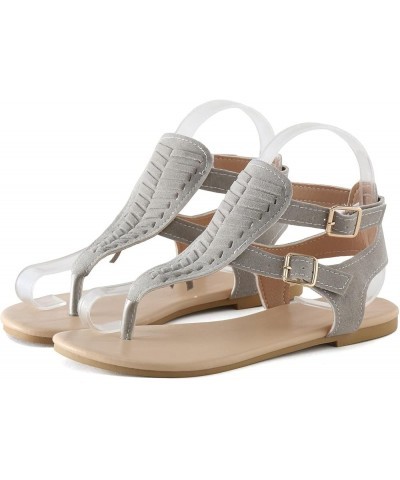 Walking Sandals Women Comfort, Womens Sandals Dressy Casual Flat Sandals Open Toe Flip Flops Summer Beach Sandals Grey $15.41...