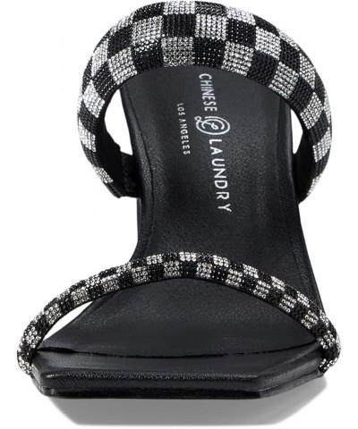 Women's Yessenia Heeled Sandal Black Check Stone $25.57 Sandals