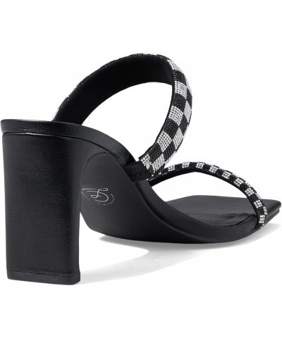 Women's Yessenia Heeled Sandal Black Check Stone $25.57 Sandals