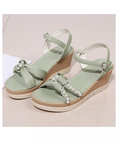 Comfort Wedge Slip on Sandal dress shoes for women low heel Women's Slide Wedge Sandal Women Wedge Sandals summer Green $15.1...