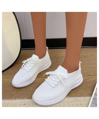 Women's Slip On Mesh Walking Shoes Ladies Fashion Black Breathable Mesh Lightweight Lace Up Platform Casual Sports Shoes Snea...