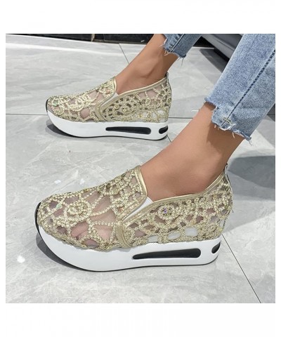 Nevera Sock Sneakers Shoes for Women Casual Fashion Bling Sequins Sneakers Cozy Slip On Flats Shoe Plus Size Z03 Gold $16.29 ...