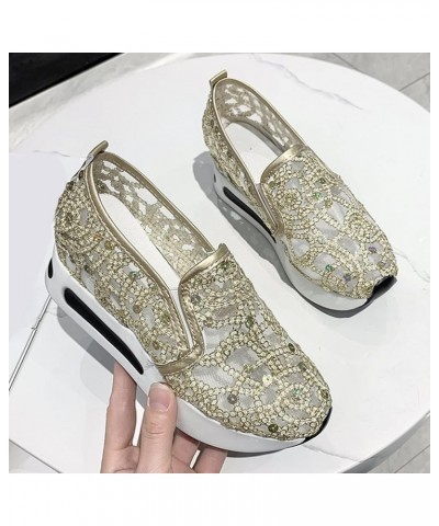 Nevera Sock Sneakers Shoes for Women Casual Fashion Bling Sequins Sneakers Cozy Slip On Flats Shoe Plus Size Z03 Gold $16.29 ...