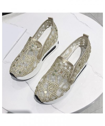 Nevera Sock Sneakers Shoes for Women Casual Fashion Bling Sequins Sneakers Cozy Slip On Flats Shoe Plus Size Z03 Gold $16.29 ...