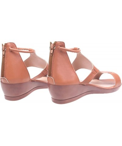 Sandals for Women Casual Summer, Women's Slingback Platform Wedge Sandals Casual Trendy Strappy Open Toe Sandals Z23-brown $1...