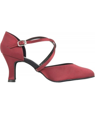 So Danca BL156 Satin 2.5'' Heel Ballroom Shoe with Cross Straps Medium 9.5L Burgundy $40.95 Athletic Shoes