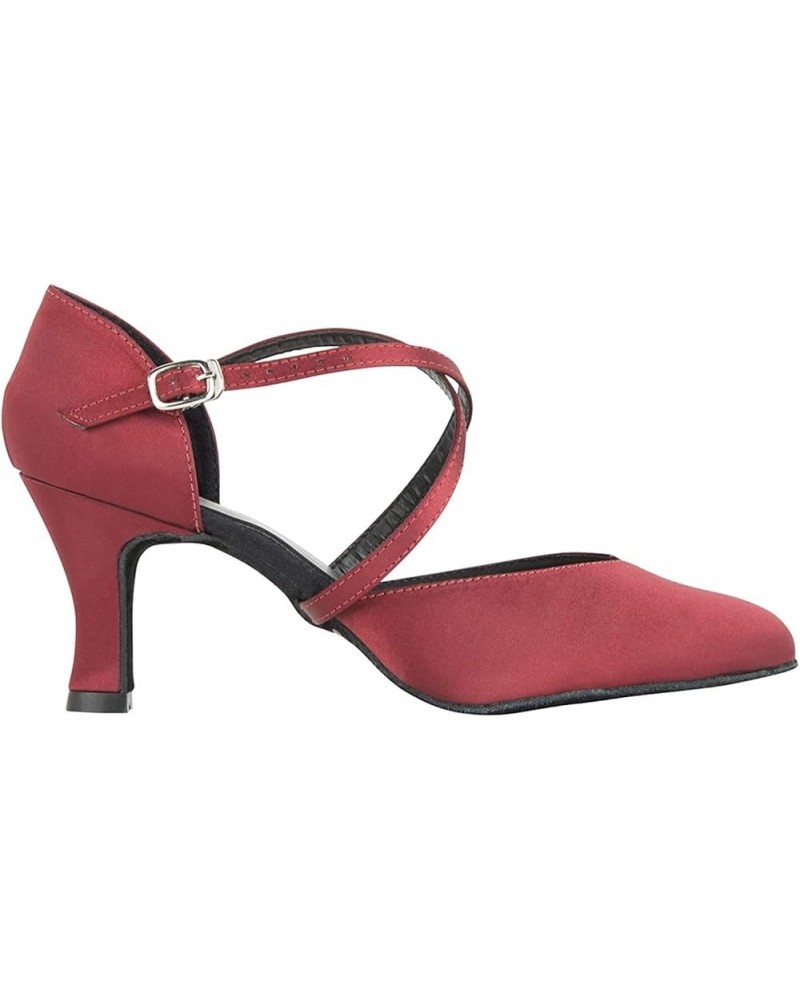 So Danca BL156 Satin 2.5'' Heel Ballroom Shoe with Cross Straps Medium 9.5L Burgundy $40.95 Athletic Shoes