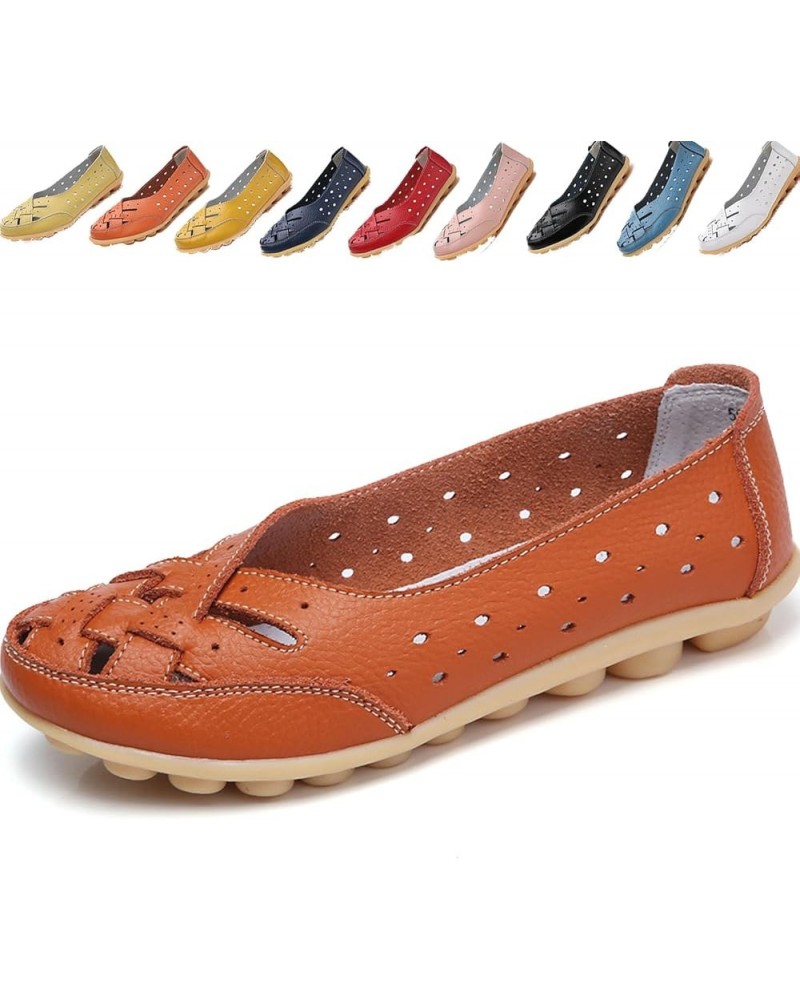 Stylendy Orthopedic Loafers, Orthopedic Loafers in Breathable Leather, Orthopedic Shoes for Women Orange $15.90 Loafers & Sli...