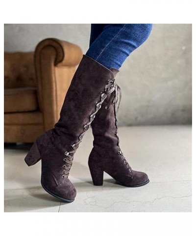 Winter Long Shaft Lace Boots Ladies Gothic Platform High Heels Boot Block Heel Cosplay Ankle Boots Lolita Ankle Boots Slip Bo...