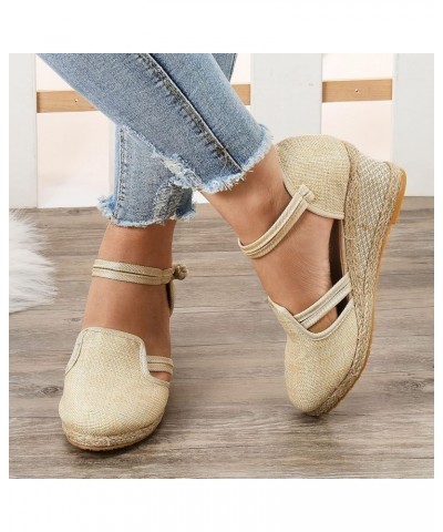 Strappy Heels for Women Open Toe Elastic Ankle Straps Espadrille High Heeled Casual Sandal Comfort Flip-Flop Shoes 79-htrns-9...