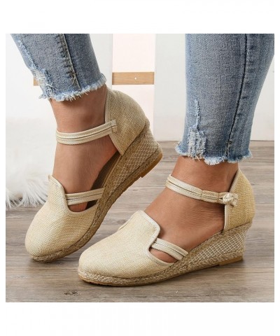 Strappy Heels for Women Open Toe Elastic Ankle Straps Espadrille High Heeled Casual Sandal Comfort Flip-Flop Shoes 79-htrns-9...