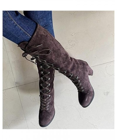 Winter Long Shaft Lace Boots Ladies Gothic Platform High Heels Boot Block Heel Cosplay Ankle Boots Lolita Ankle Boots Slip Bo...