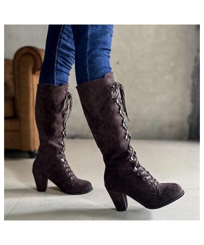 Winter Long Shaft Lace Boots Ladies Gothic Platform High Heels Boot Block Heel Cosplay Ankle Boots Lolita Ankle Boots Slip Bo...