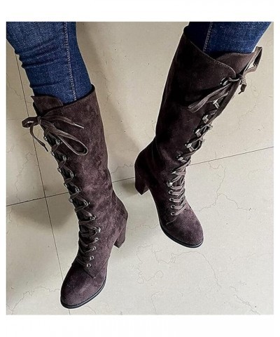 Winter Long Shaft Lace Boots Ladies Gothic Platform High Heels Boot Block Heel Cosplay Ankle Boots Lolita Ankle Boots Slip Bo...