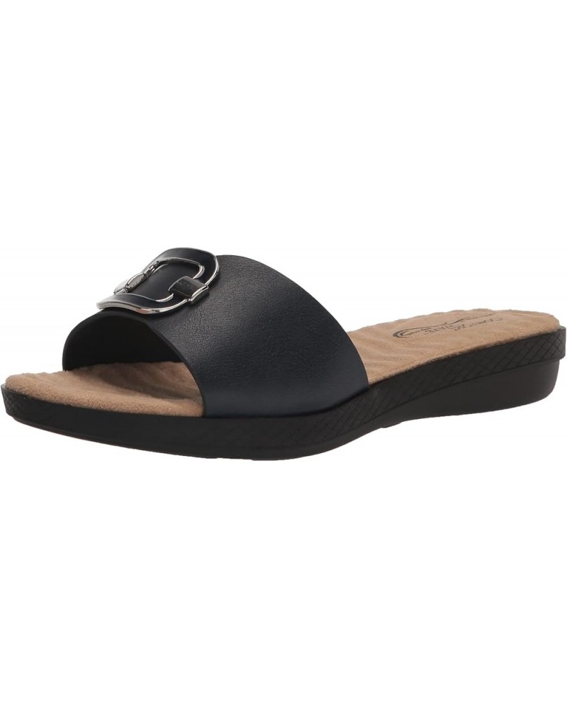 Women's Sunshine Slide Sandal Navy $12.59 Sandals