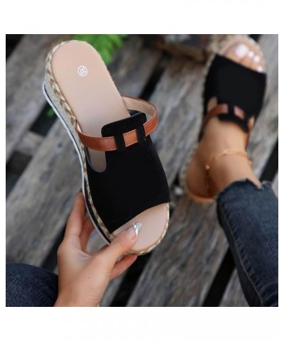 Hiking Shoes Women Lightweight Wedge Slippers For Women Spring And Summer Versatile Thick Sole Half Slippers Comfortable Blac...