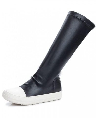 Women's Comfort Knee-High Boots Women Thigh High Boots Sneakers Stretch Flat Over The Knee for Women B Black $37.95 Boots