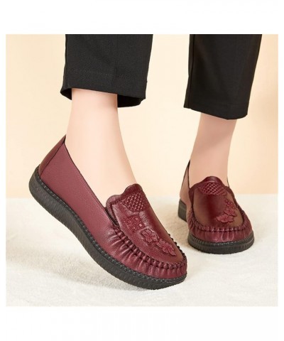 Flat Women Shoes Linen Canvas Slip On Loafers Memory Foam Halloween Black Flats for Women Dressy Comfort Red $8.13 Flats