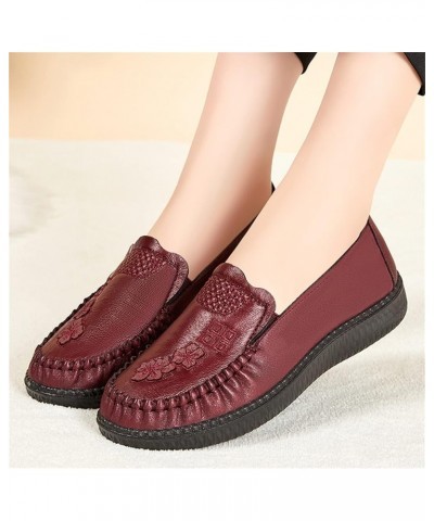 Flat Women Shoes Linen Canvas Slip On Loafers Memory Foam Halloween Black Flats for Women Dressy Comfort Red $8.13 Flats