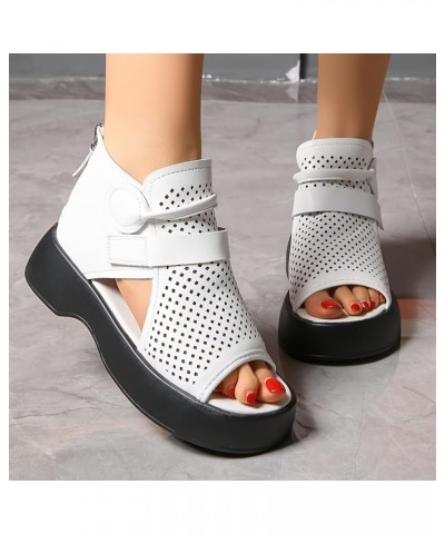 Heeled Sandals for Women Ankle Buckle Heels Wedges Sandals Flip Flop Open Toe Rhinestones Shoes 103-ixpyn-2-white $13.30 Slip...