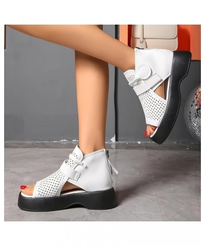 Heeled Sandals for Women Ankle Buckle Heels Wedges Sandals Flip Flop Open Toe Rhinestones Shoes 103-ixpyn-2-white $13.30 Slip...