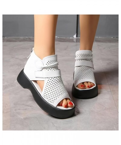 Heeled Sandals for Women Ankle Buckle Heels Wedges Sandals Flip Flop Open Toe Rhinestones Shoes 103-ixpyn-2-white $13.30 Slip...