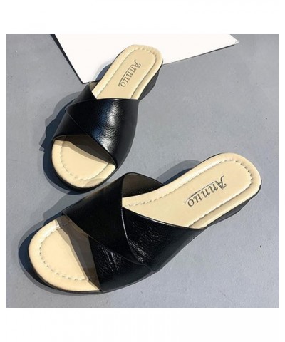 sandals women flat sandalias para mujer elegantes flats with ankle strap black strappy heels reef sandals women 02 Black $14....