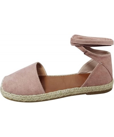 Women's Casual T-Strap Sandals Summer Walking Slippers with Memory Foam Insole Platform Flat 74-htrns-pink-7 $11.48 Sandals