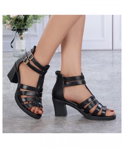 walking sandals women beach flip flop chunky platform shoes Mules Flat Shoes Z 05-black $14.14 Sandals