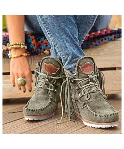 Ankle Boots for Women Arch Support Womens Low Heel Fashion Lace Up Zipper Booties Slip On Vintage Leather Ladies Sneaker Casu...