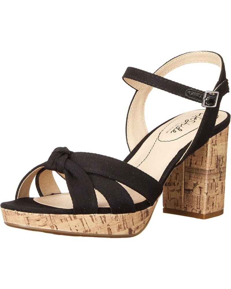 Women's, Lucky Sandal Black Canvas $17.92 Sandals