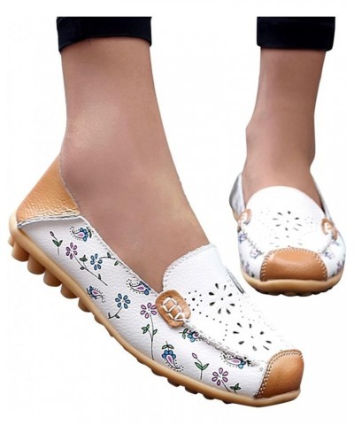 Fashion Womens Breathable Lace Up Shoes Flats Casual Shoes Slip ons Gift for Women White $13.09 Flats