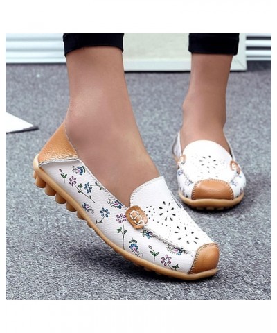 Fashion Womens Breathable Lace Up Shoes Flats Casual Shoes Slip ons Gift for Women White $13.09 Flats