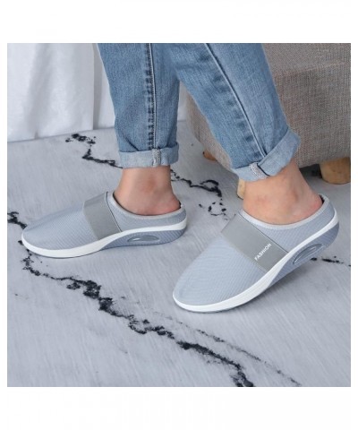 Ladies Shoes Platform Kick Shoes Shoes Net Casual Mesh Wedges for Women Slipper Women's Women Sandals Home (Grey, 9) Grey 7.5...