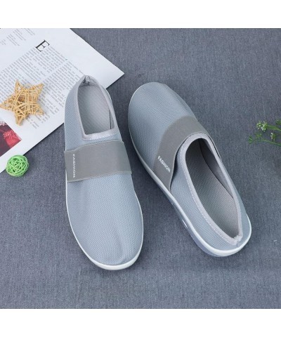 Ladies Shoes Platform Kick Shoes Shoes Net Casual Mesh Wedges for Women Slipper Women's Women Sandals Home (Grey, 9) Grey 7.5...