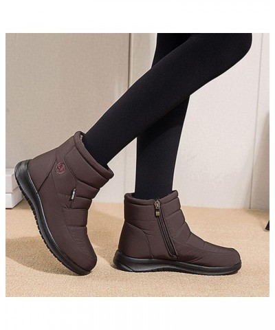 Women Snow Boots Fur Lined Warm Winter Anti-Slip Ankle Booties Waterproof Slip On Outdoor Comfortable Shorts Booties Shoes 8....