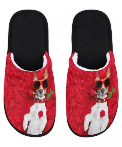 Dog Sunglasses Slippers Home for Women Men Flower Petals Warm Soft Anti Skid House Shoes Washable Reusable for Bedroom Kitche...