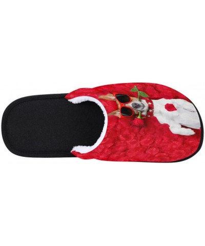 Dog Sunglasses Slippers Home for Women Men Flower Petals Warm Soft Anti Skid House Shoes Washable Reusable for Bedroom Kitche...