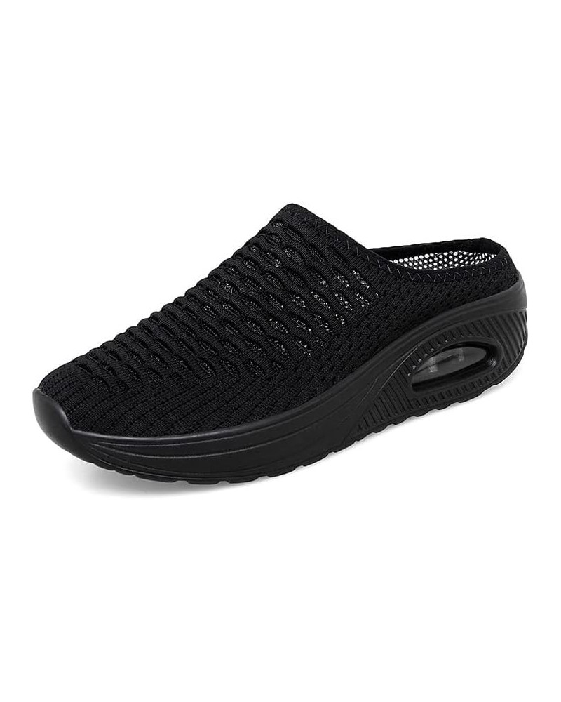 Women's Backless Mesh Breathable Mules Knitted Air Cushion Lightweight Clogs Casual Slip-on Walking Shoes Slip on Sneakers Br...