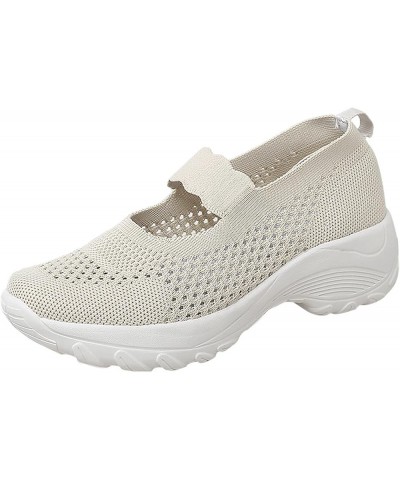 Womens Walking Shoes - Slip On Tennis Running Shoes Memory Foam Lightweight Work Sneakers - Platform Sneakers for Women 4-bei...