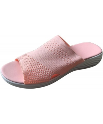 Casual Lightweight Sandals Outer Summer and Fashion Women's Wear Slippers Flat Women's Sandals Womens Platform Sandal (Pink, ...