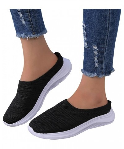 Slip On Sneakers Women Fashion Summer Sports Shoes Flat Non Slip Mesh Gym Jogging Sneaker Casual Sneakers for Women Black $15...