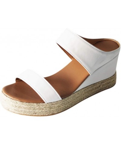 Sandals for Women Dressy Summer Womens Hollow Out Slingback Espadrilles Open Toe Wedges Heels Beach Sandals A White $21.23 Ou...