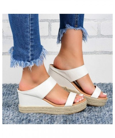 Sandals for Women Dressy Summer Womens Hollow Out Slingback Espadrilles Open Toe Wedges Heels Beach Sandals A White $21.23 Ou...