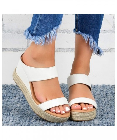 Sandals for Women Dressy Summer Womens Hollow Out Slingback Espadrilles Open Toe Wedges Heels Beach Sandals A White $21.23 Ou...