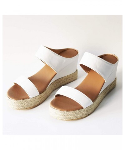 Sandals for Women Dressy Summer Womens Hollow Out Slingback Espadrilles Open Toe Wedges Heels Beach Sandals A White $21.23 Ou...