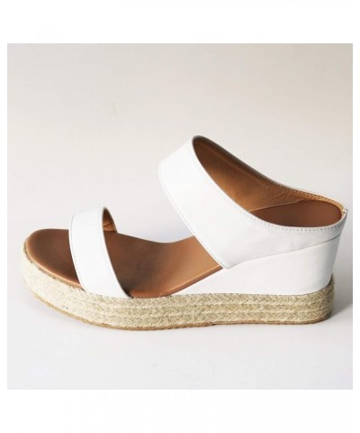 Sandals for Women Dressy Summer Womens Hollow Out Slingback Espadrilles Open Toe Wedges Heels Beach Sandals A White $21.23 Ou...